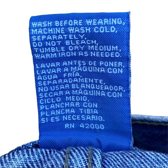 Vintage Y2K B.E. Blues High Rise Distressed Cuffed Hem Mom Jean Short Size 13/14 - Picture 5 of 6